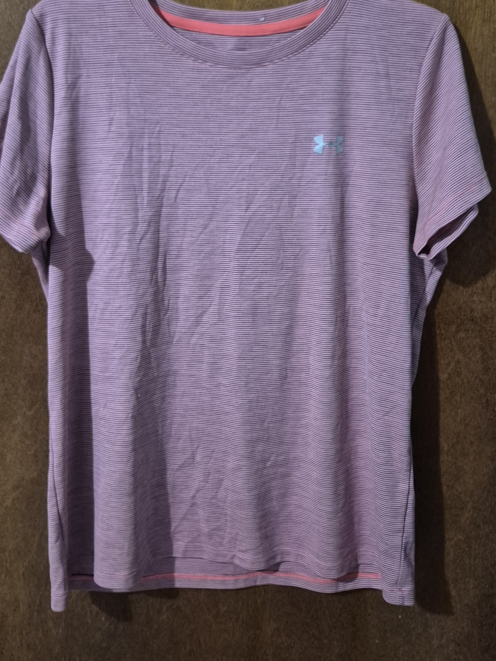 Under Armour Pink Stripe Short Sleeve Tee
